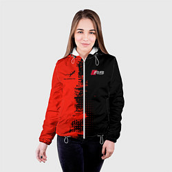 Куртка с капюшоном женская AUDI quattro black and red, цвет: 3D-белый — фото 2