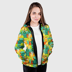 Куртка с капюшоном женская Весёлые монстрики пришельцы, цвет: 3D-черный — фото 2