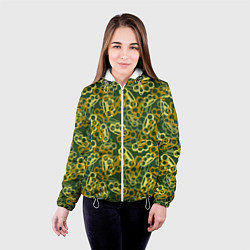 Куртка с капюшоном женская Зелёные кастеты, цвет: 3D-белый — фото 2