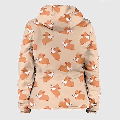 Женская куртка Паттерн с забавными щенками породы корги / 3D-Черный – фото 2