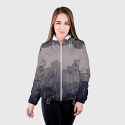 Куртка с капюшоном женская Вечерний дождь, цвет: 3D-белый — фото 2