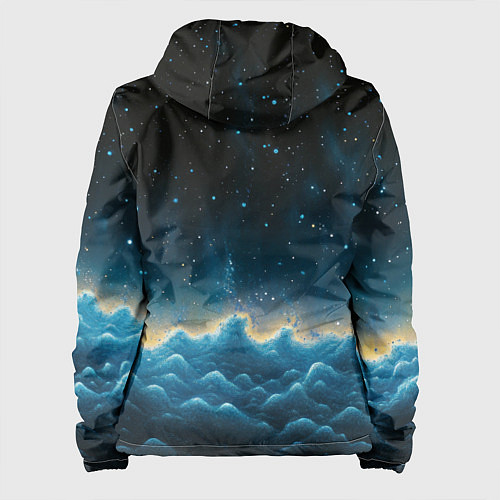 Женская куртка Облака и черное небо текстура / 3D-Черный – фото 2