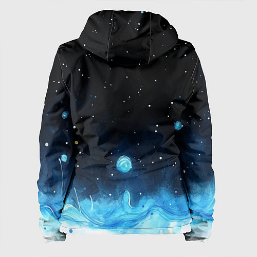 Женская куртка Синяя светящееся краска / 3D-Черный – фото 2