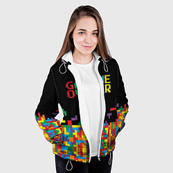 Куртка с капюшоном женская Game over, цвет: 3D-белый — фото 2