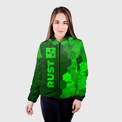 Куртка с капюшоном женская Rust - green gradient по-вертикали, цвет: 3D-черный — фото 2