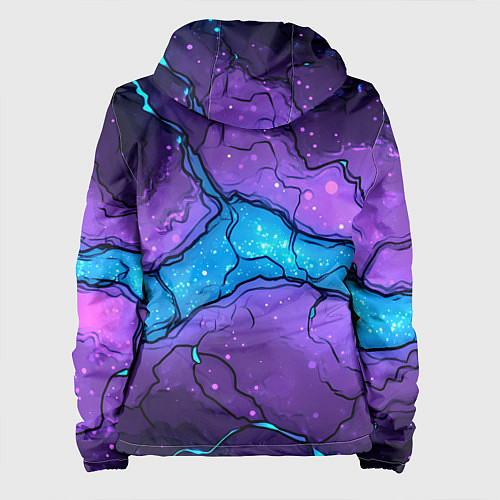 Женская куртка Синяя звездная полоса в плите текстура / 3D-Черный – фото 2