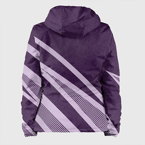 Женская куртка Фиолетовый абстрактный с полосой / 3D-Черный – фото 2