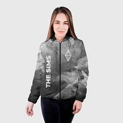Куртка с капюшоном женская The Sims - grey gradient вертикально, цвет: 3D-черный — фото 2