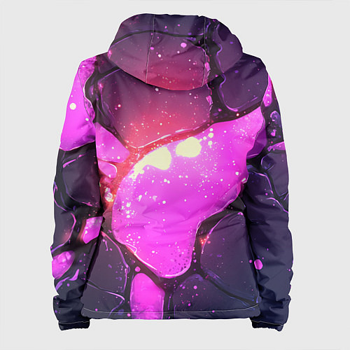 Женская куртка Розовая текстура разлом плит / 3D-Черный – фото 2