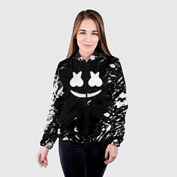 Куртка с капюшоном женская Marshmello брызги красок, цвет: 3D-черный — фото 2