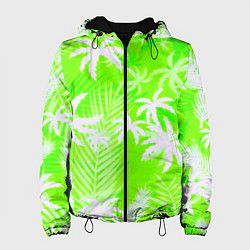 Куртка с капюшоном женская Кислотные тропики, цвет: 3D-черный