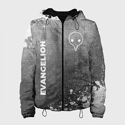 Куртка с капюшоном женская Evangelion - grey gradient вертикально, цвет: 3D-черный