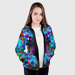 Куртка с капюшоном женская Абстракция стекло узор, цвет: 3D-черный — фото 2