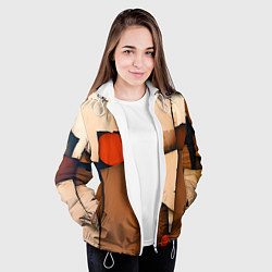 Куртка с капюшоном женская Фрагментированная композиция, цвет: 3D-белый — фото 2