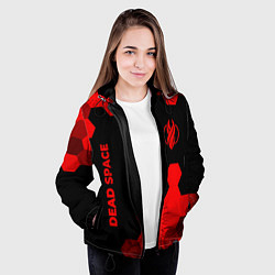 Куртка с капюшоном женская Dead Space - red gradient вертикально, цвет: 3D-черный — фото 2