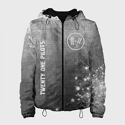 Куртка с капюшоном женская Twenty One Pilots - grey gradient вертикально, цвет: 3D-черный