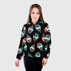 Куртка с капюшоном женская Skyrim glitch logo patten, цвет: 3D-черный — фото 2
