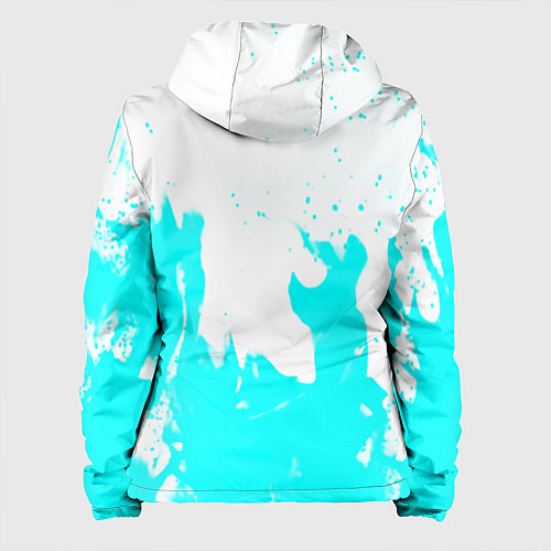 Женская куртка Голубой огонь текстура / 3D-Черный – фото 2