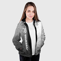 Куртка с капюшоном женская Juventus - grey gradient по-вертикали, цвет: 3D-черный — фото 2