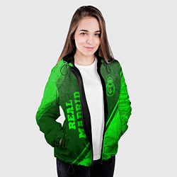 Куртка с капюшоном женская Real Madrid - green gradient вертикально, цвет: 3D-черный — фото 2