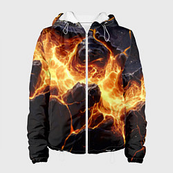 Куртка с капюшоном женская Золотая лава текстура, цвет: 3D-белый