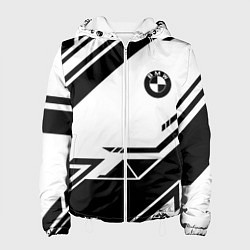 Куртка с капюшоном женская BMW geometry black, цвет: 3D-белый