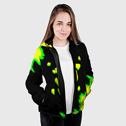 Куртка с капюшоном женская Doom огненное лого краски, цвет: 3D-черный — фото 2