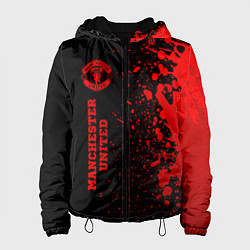 Куртка с капюшоном женская Manchester United - red gradient по-вертикали, цвет: 3D-черный