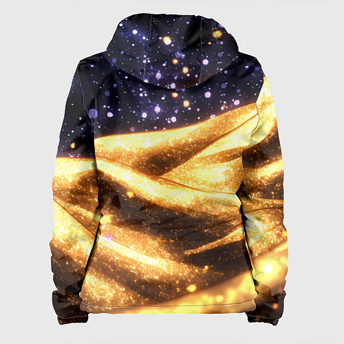 Женская куртка Золотая текстура и синее небо / 3D-Черный – фото 2