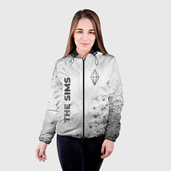 Куртка с капюшоном женская The Sims - white gradient вертикально, цвет: 3D-черный — фото 2