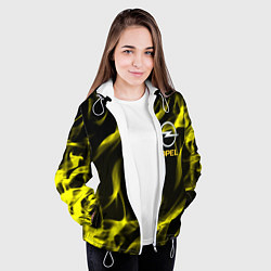 Куртка с капюшоном женская Opel огненный стиль, цвет: 3D-белый — фото 2