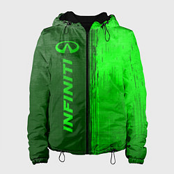 Куртка с капюшоном женская Infiniti - green gradient по-вертикали, цвет: 3D-черный