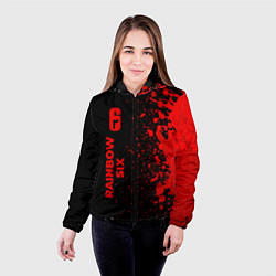Куртка с капюшоном женская Rainbow Six - red gradient по-вертикали, цвет: 3D-черный — фото 2