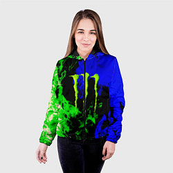 Куртка с капюшоном женская Monster energy кислотный огонь, цвет: 3D-черный — фото 2