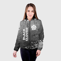 Куртка с капюшоном женская Black Clover - grey gradient вертикально, цвет: 3D-черный — фото 2