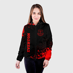 Куртка с капюшоном женская Everton - red gradient вертикально, цвет: 3D-черный — фото 2