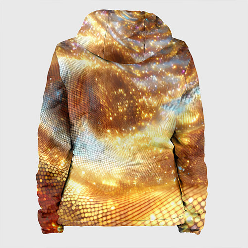 Женская куртка Блестящая золотая текстура / 3D-Черный – фото 2