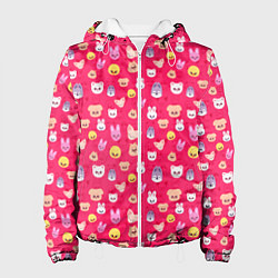 Куртка с капюшоном женская Skzoo pattern pink, цвет: 3D-белый