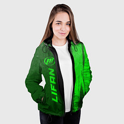 Куртка с капюшоном женская Lifan - green gradient по-вертикали, цвет: 3D-черный — фото 2