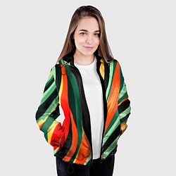 Куртка с капюшоном женская Тропическая жаркая абстракция, цвет: 3D-черный — фото 2