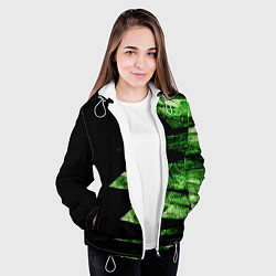 Куртка с капюшоном женская Color green black, цвет: 3D-белый — фото 2
