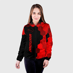 Куртка с капюшоном женская Jaguar - red gradient по-вертикали, цвет: 3D-черный — фото 2