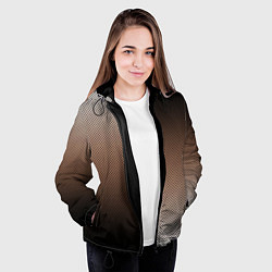 Куртка с капюшоном женская Чёрно-коричневый текстурный градиент пополам, цвет: 3D-черный — фото 2