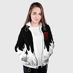 Куртка с капюшоном женская Monster energy red logo, цвет: 3D-белый — фото 2