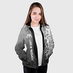 Куртка с капюшоном женская Король и Шут - grey gradient по-вертикали, цвет: 3D-черный — фото 2