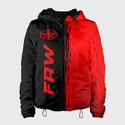 Куртка с капюшоном женская FAW - red gradient по-вертикали, цвет: 3D-черный