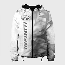 Куртка с капюшоном женская Infiniti - white gradient по-вертикали, цвет: 3D-черный