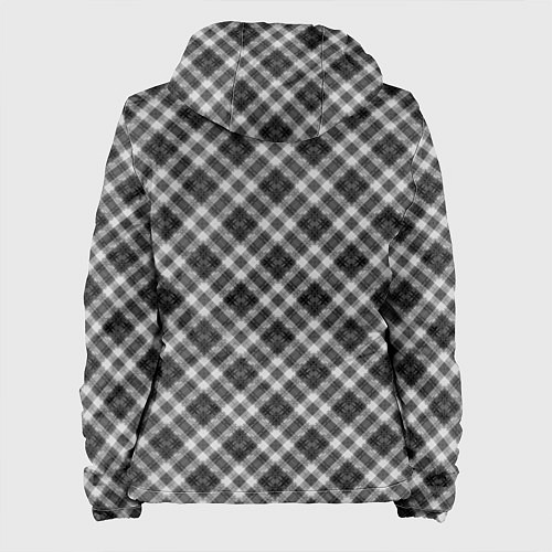 Женская куртка Косая черно белая клетка / 3D-Черный – фото 2