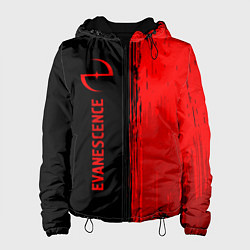 Куртка с капюшоном женская Evanescence - red gradient по-вертикали, цвет: 3D-черный