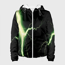 Куртка с капюшоном женская Lightning yellow текстура, цвет: 3D-белый
